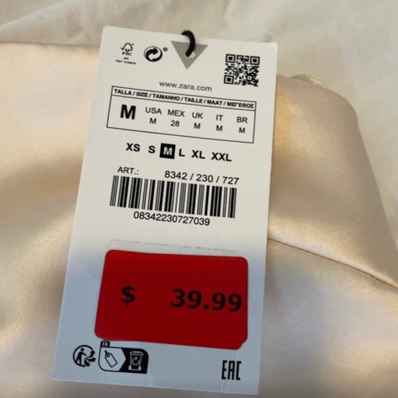 SLEEVELESS SATIN DRESS CREAM - Picture 5 of 7